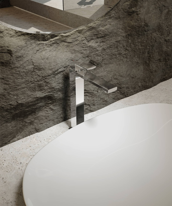 Robinet mitigeur lavabo réhaussé chromé - Sirius