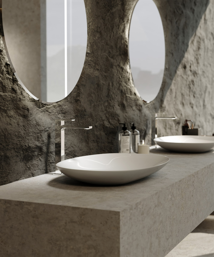 Robinet mitigeur lavabo réhaussé chromé - Sirius