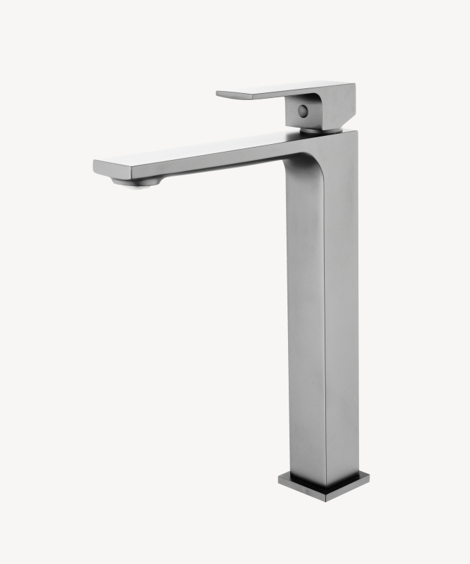 Robinet mitigeur lavabo réhaussé nickel brossé - Sirius