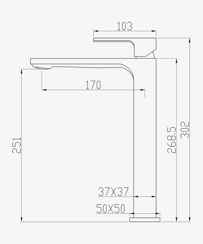 Robinet mitigeur lavabo réhaussé or rose brossé - Sirius