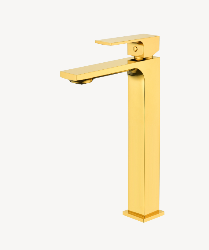 Robinet mitigeur lavabo réhaussé doré - Sirius