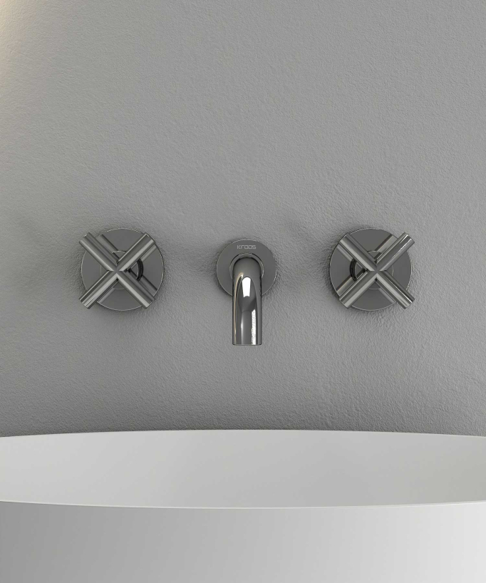 Robinet mélangeur lavabo mural Chromé - Corbeau