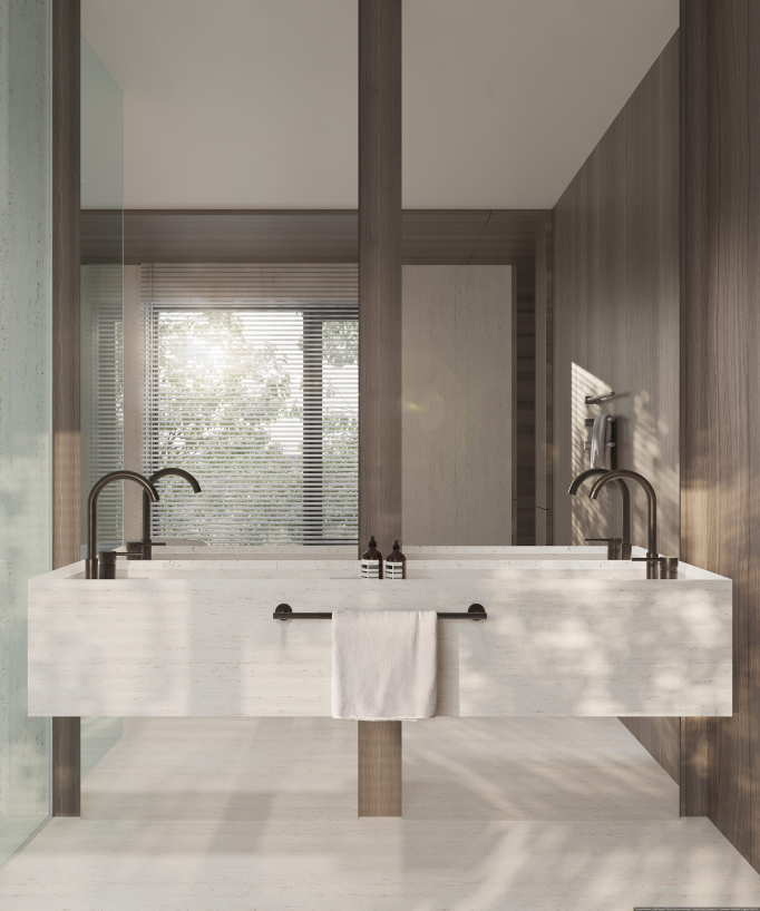 Mitigeur de lavabo 2 trous moka brossé - Corbeau