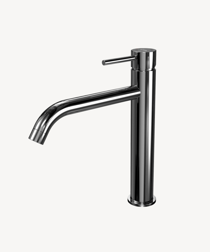 Mitigeur vasque avec bec long Chromé - Corbeau