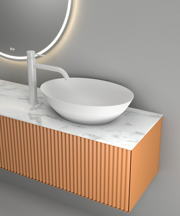 Mitigeur vasque avec bec long Blanc - Corbeau