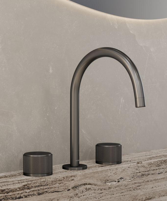 Robinet mélangeur de lavabo sur plage Gun métal - Leros