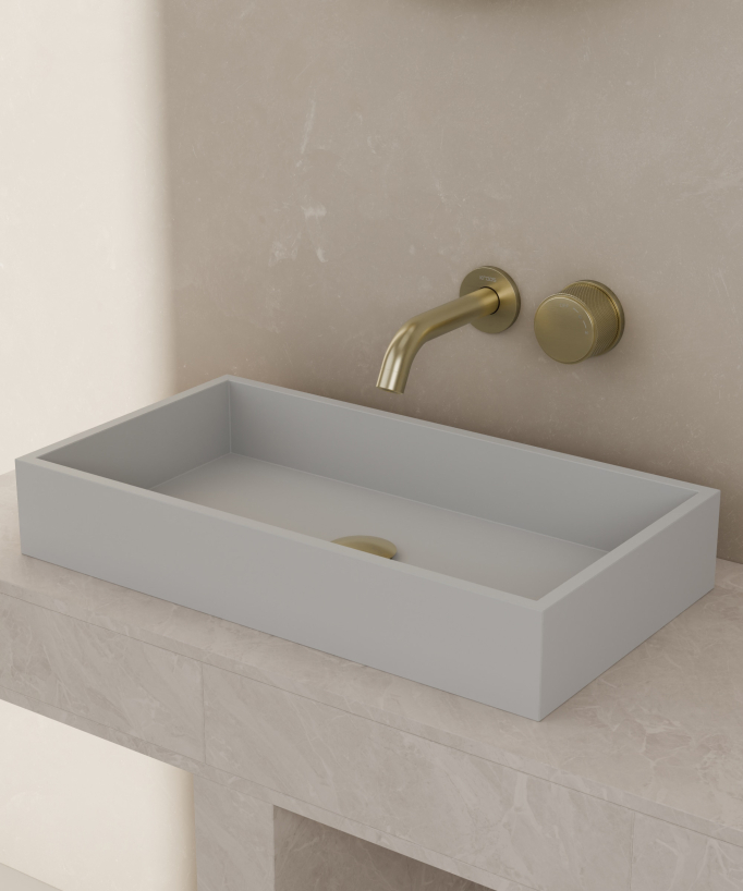 Mitigeur lavabo encastré sans réglage de débit Doré brossé - Leros