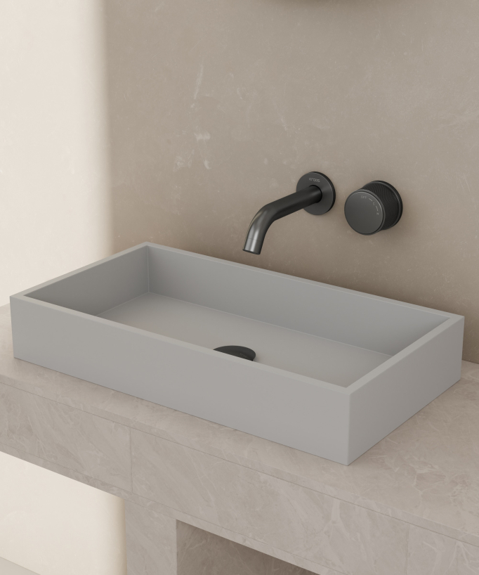 Mitigeur lavabo encastré sans réglage de débit Gun métal - Leros