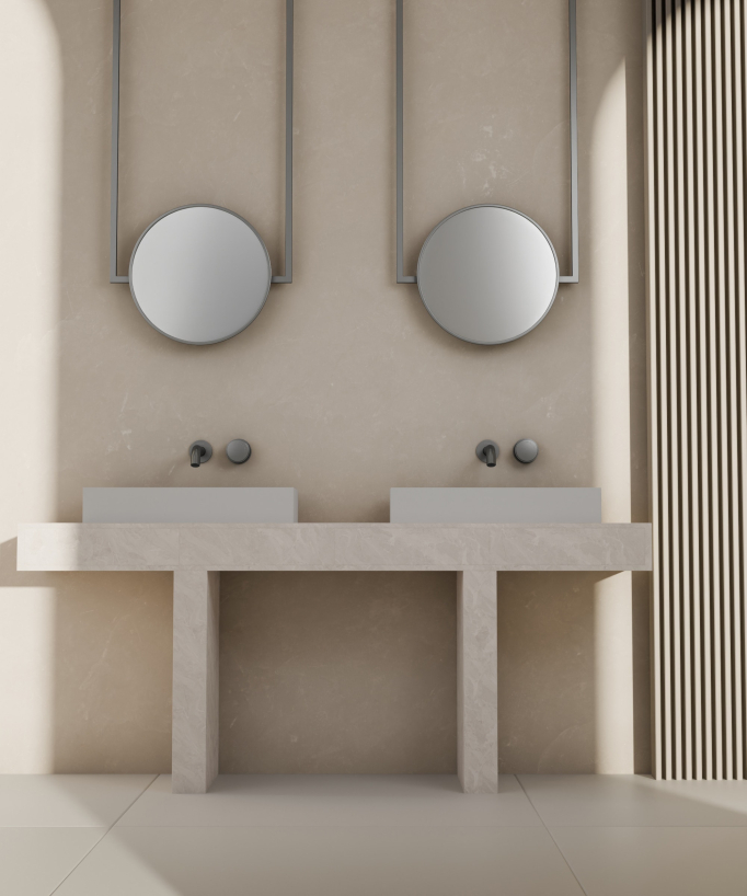 Mitigeur lavabo encastré sans réglage de débit Gun métal - Leros