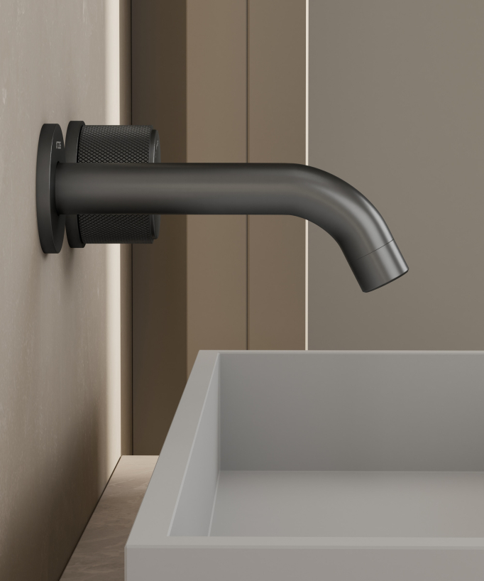 Mitigeur lavabo encastré sans réglage de débit Gun métal - Leros