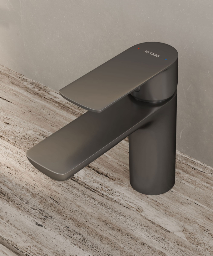 Mitigeur lavabo à poser Gun métal - Nunki