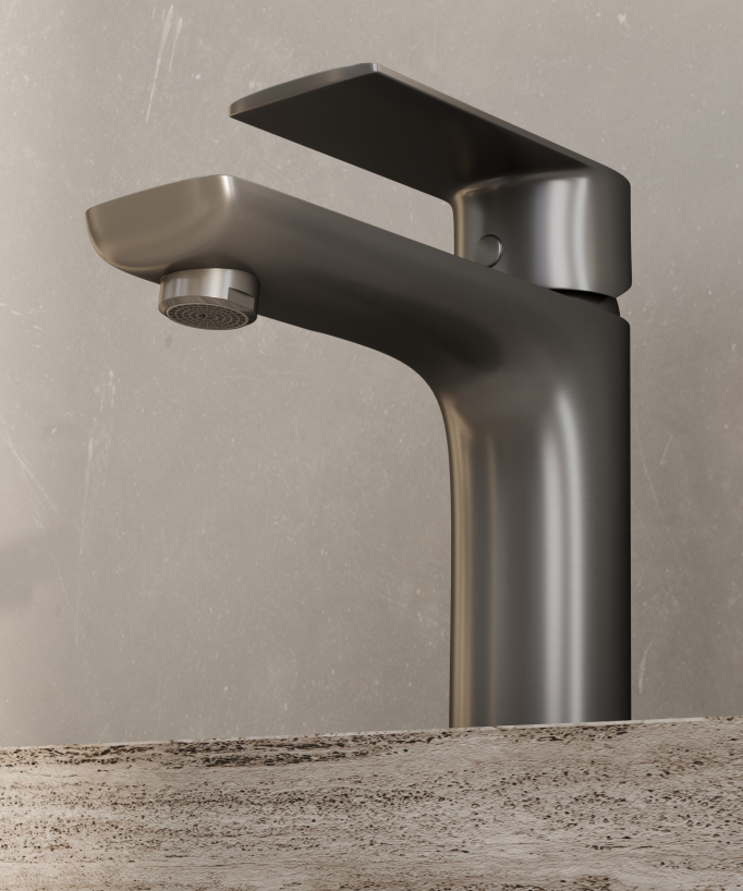 Mitigeur lavabo à poser Gun métal - Nunki