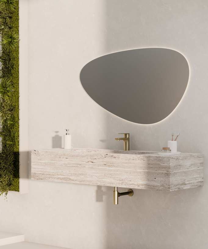 Mitigeur lavabo à poser Doré brossé - Nunki