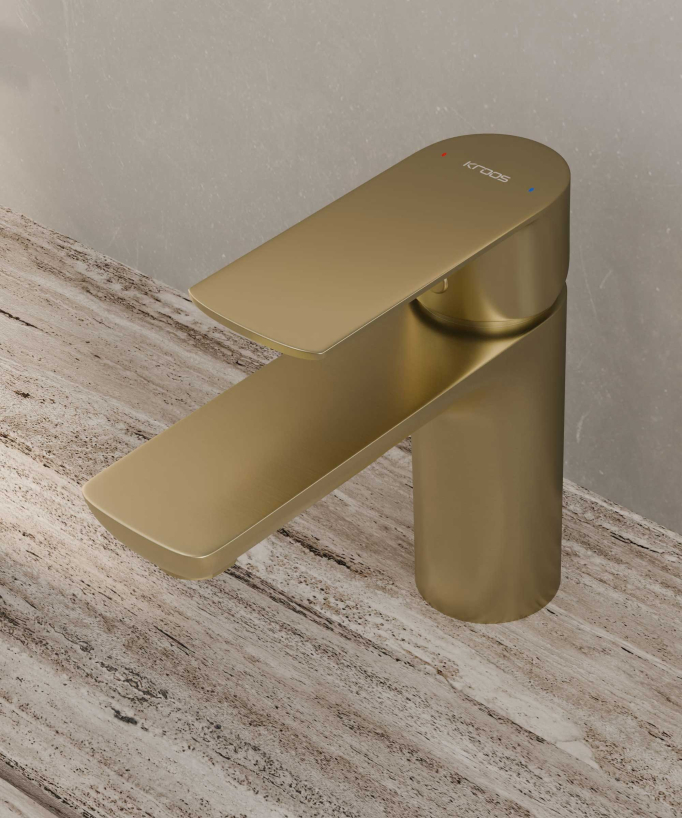Mitigeur lavabo à poser Doré brossé - Nunki