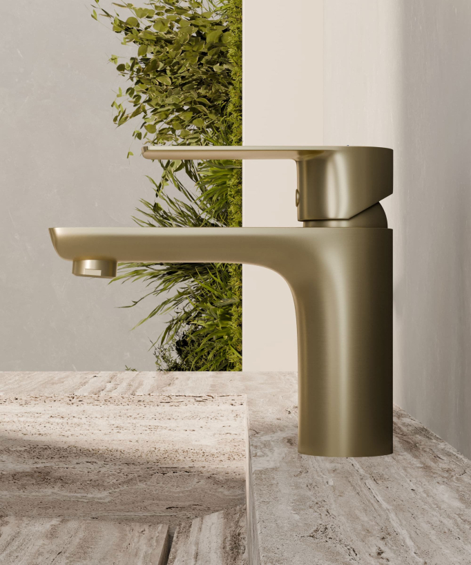 Mitigeur lavabo à poser Doré brossé - Nunki