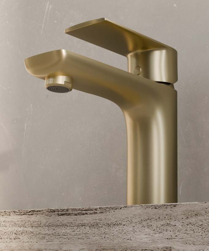 Mitigeur lavabo à poser Doré brossé - Nunki