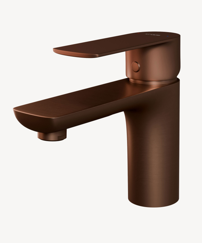 Mitigeur lavabo à poser Or rose brossé - Nunki