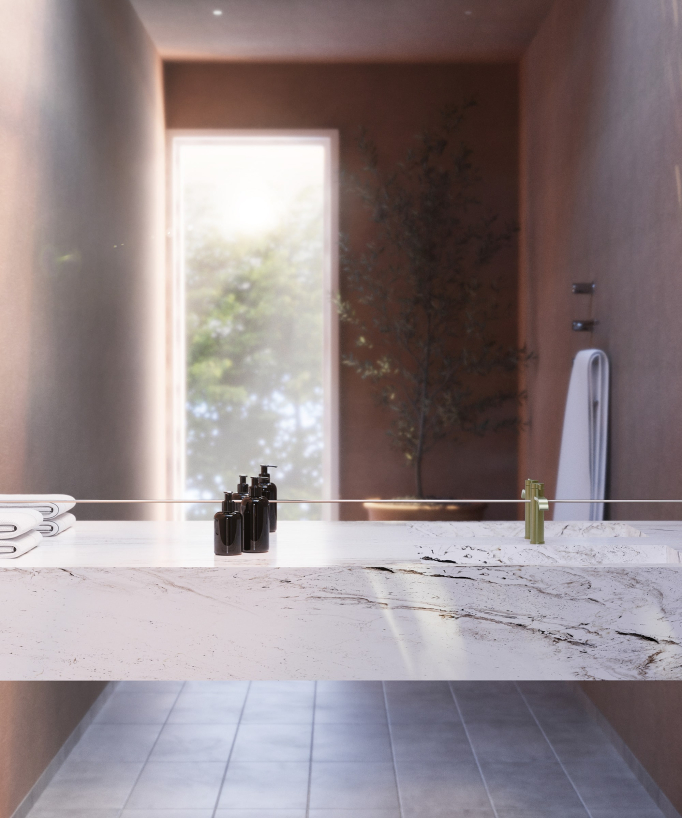 Mitigeur de lavabo Doré brossé - Fiumina