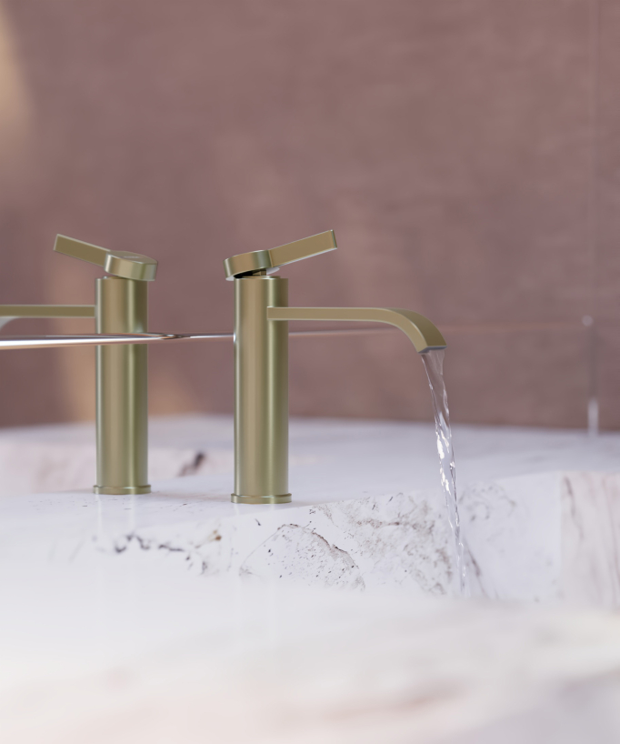 Mitigeur de lavabo Doré brossé - Fiumina