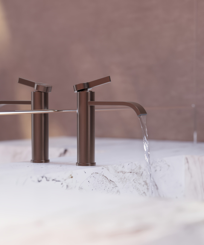 Mitigeur de lavabo Or rose brossé - Fiumina