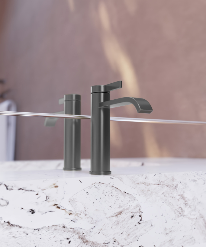 Mitigeur de lavabo Gun métal - Fiumina