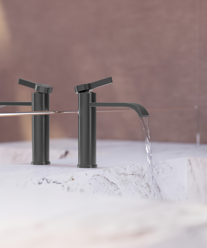 Mitigeur de lavabo Gun métal - Fiumina