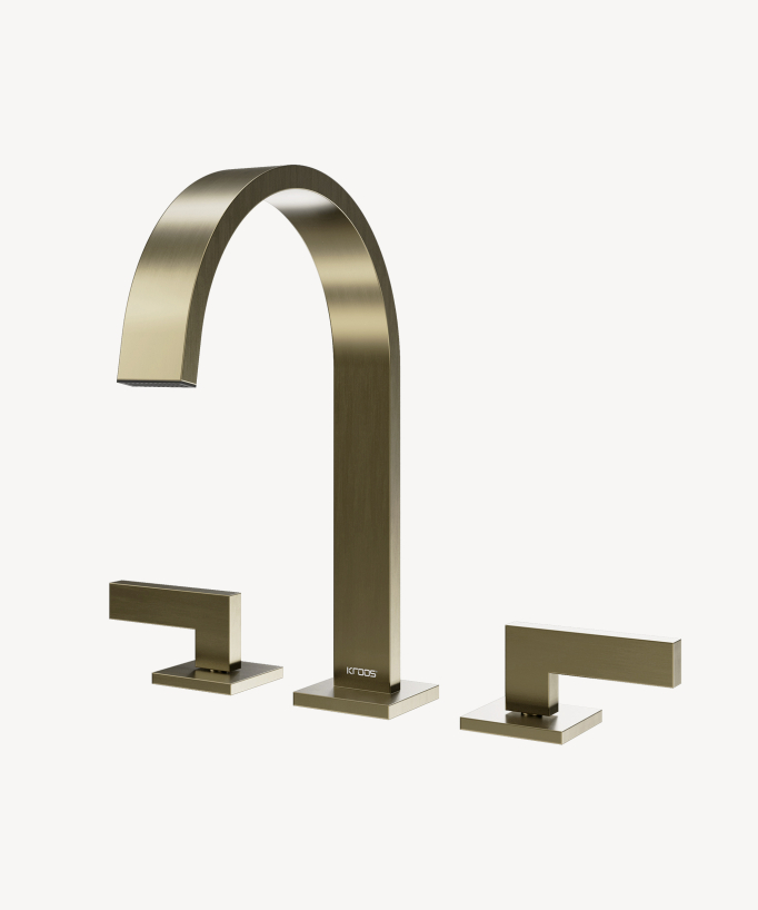 Mélangeur de lavabo 3 trous Doré brossé - Fiumina