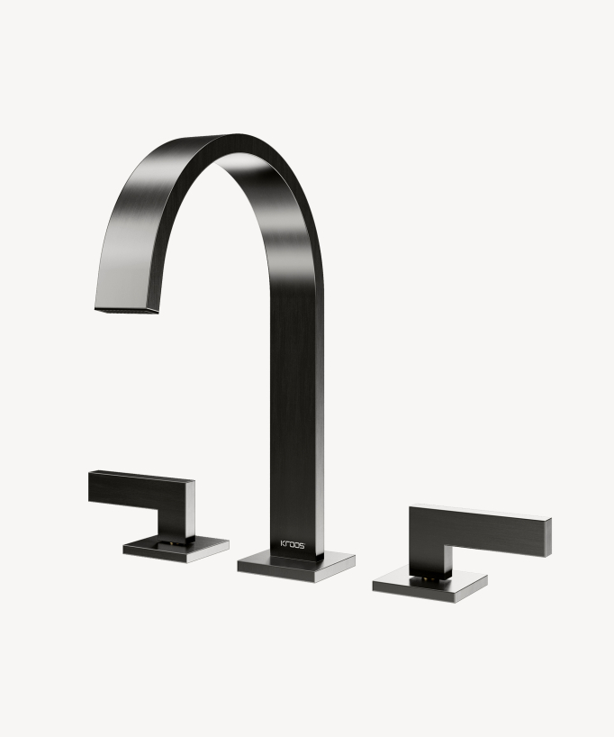 Mélangeur de lavabo 3 trous Gun métal - Fiumina
