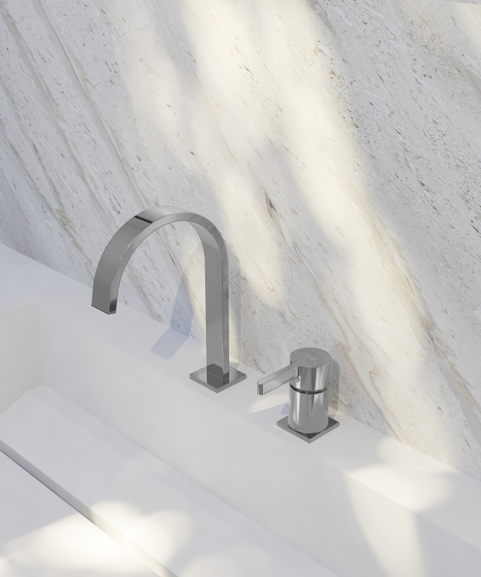 Mitigeur de lavabo 2 trous  Chromé - Fiumina