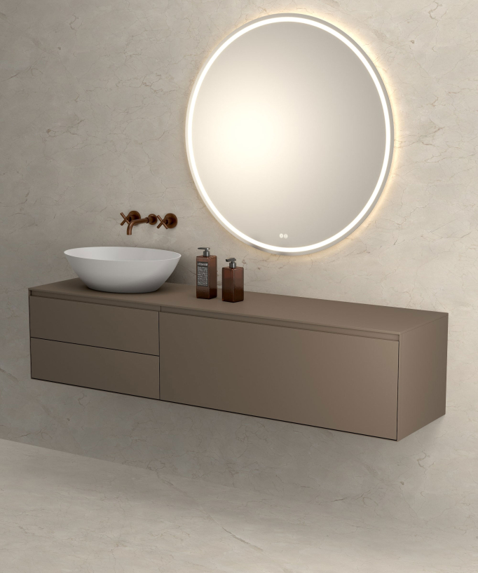 Robinet mélangeur lavabo mural Or rose brossé - Corbeau