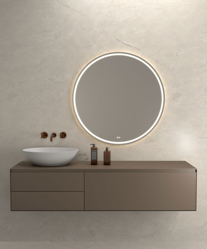 Robinet mélangeur lavabo mural Or rose brossé - Corbeau