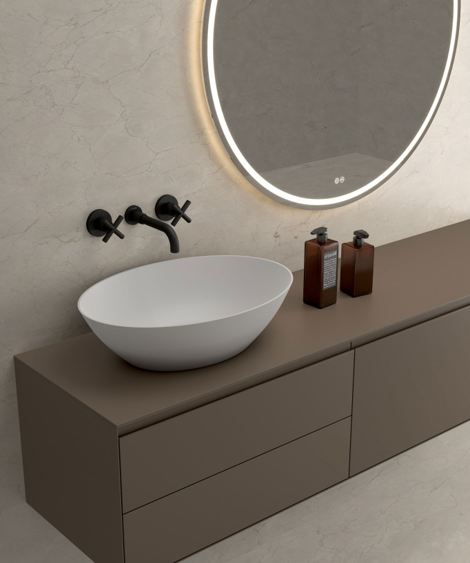Robinet mélangeur lavabo mural Noir - Corbeau