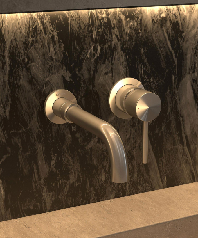 Mitigeur lavabo mural Nickel brossé - Corbeau