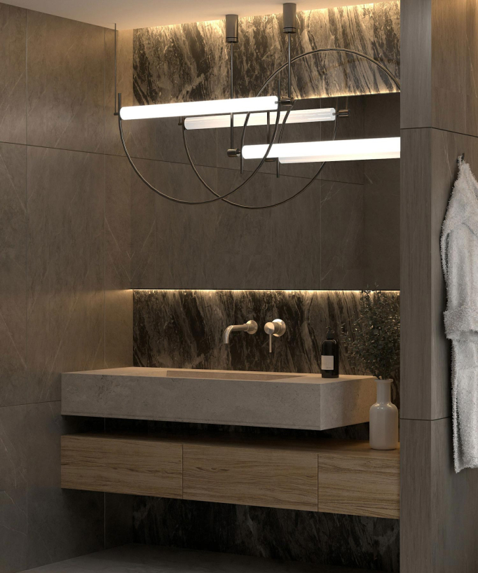 Mitigeur lavabo mural Nickel brossé - Corbeau
