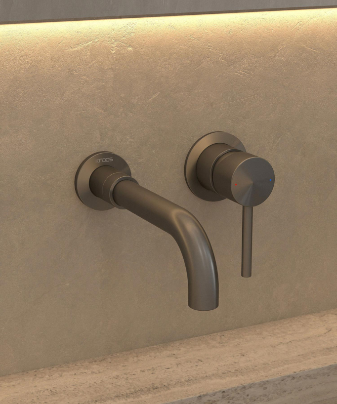 Mitigeur lavabo mural Gun métal - Corbeau