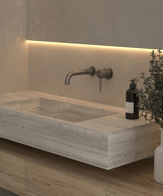 Mitigeur lavabo mural Gun métal - Corbeau