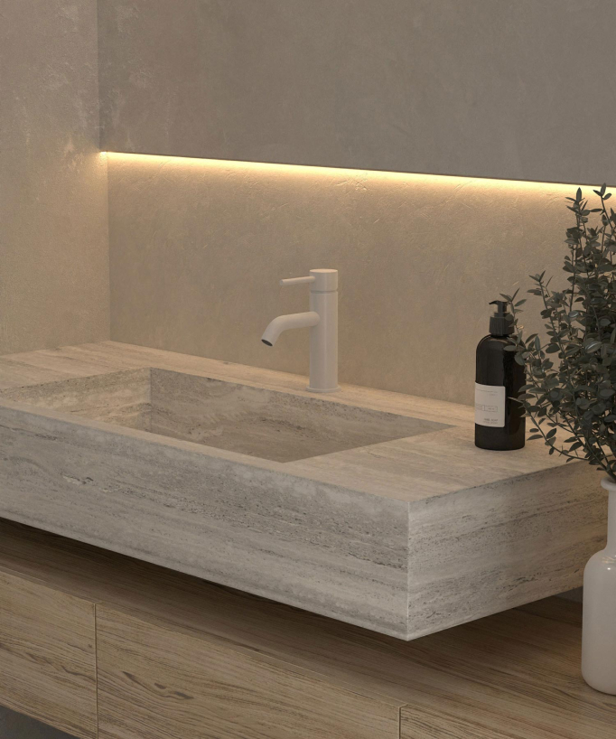 Robinet mitigeur lavabo Blanc - Corbeau