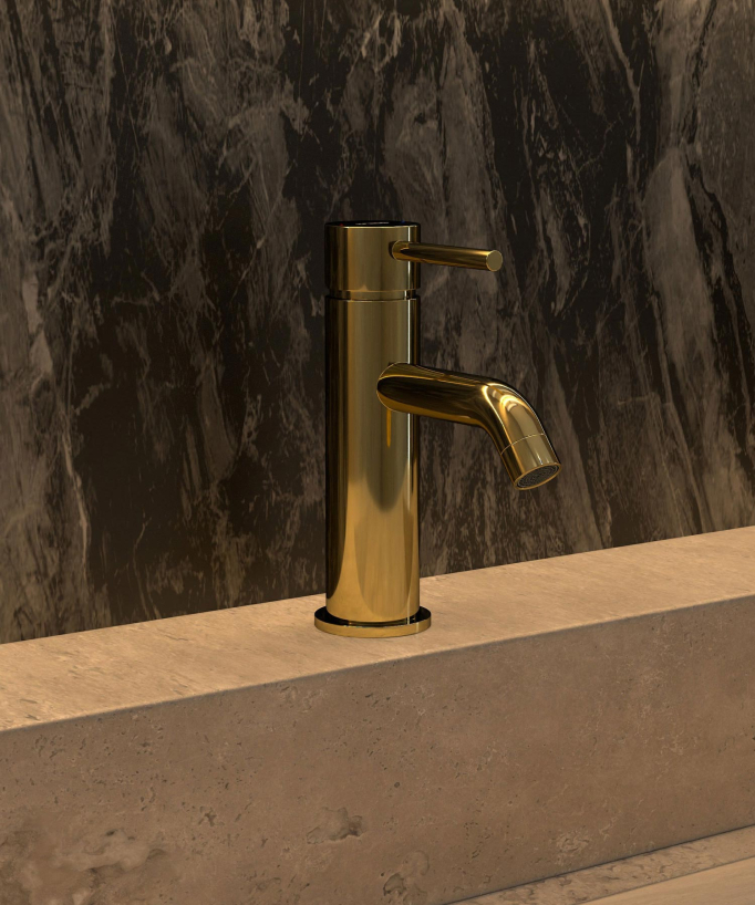 Robinet mitigeur lavabo Doré - Corbeau