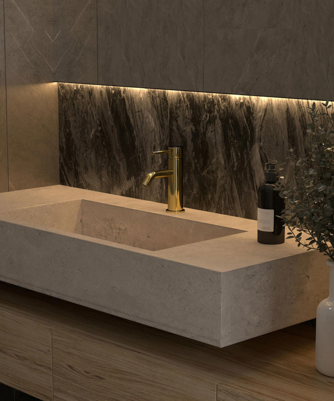 Robinet mitigeur lavabo Doré - Corbeau