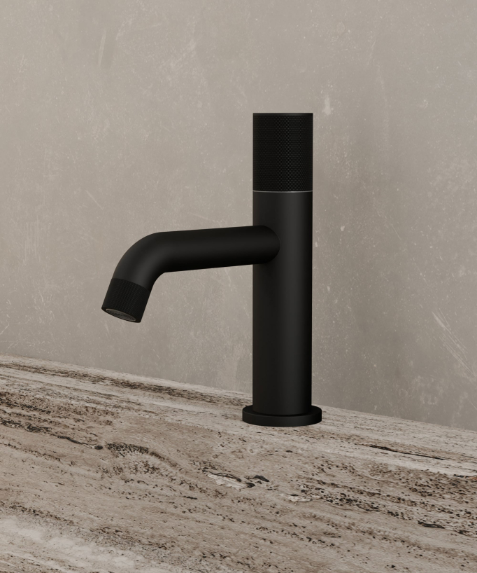Mitigeur de lavabo design Noir - Leros