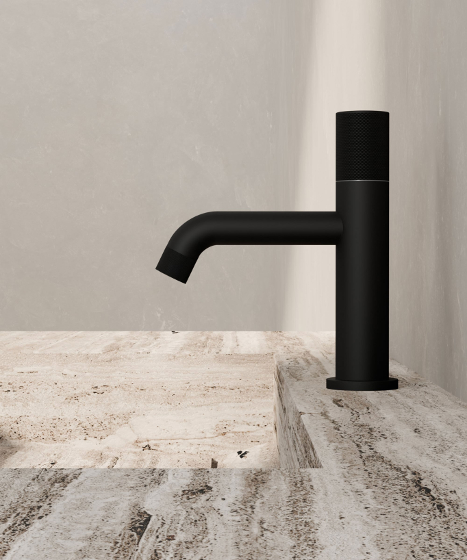 Mitigeur de lavabo design Noir - Leros