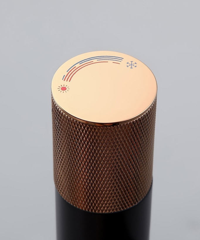 Robinet mitigeur vasque design Noir et Or rose - Leros