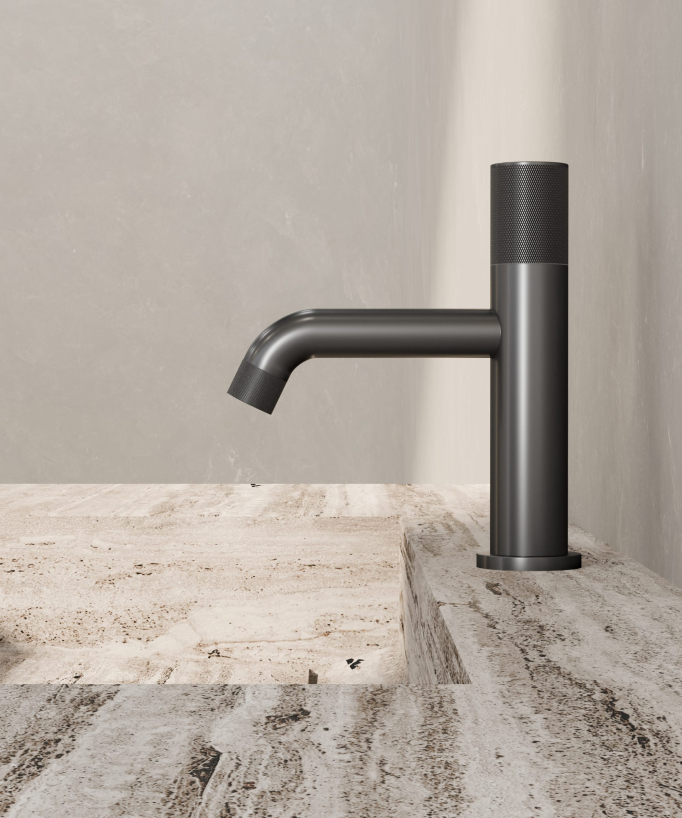 Mitigeur lavabo design Gun métal - Leros