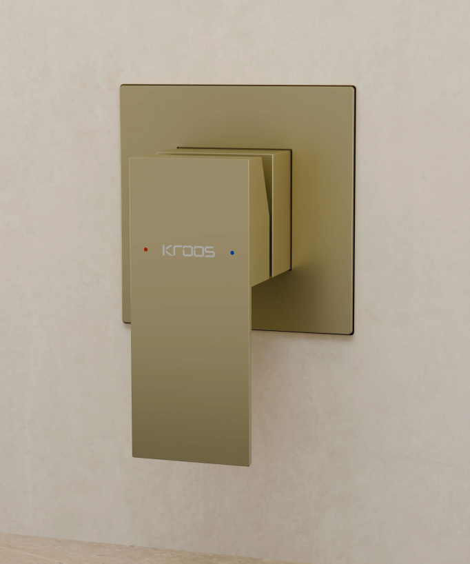 Mitigeur lavabo mural cascade Doré brossé - Thilia