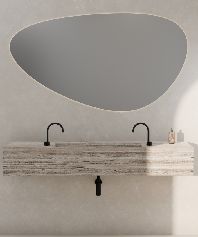 Mitigeur de lavabo 2 trous sans réglage de débit Noir - Leros