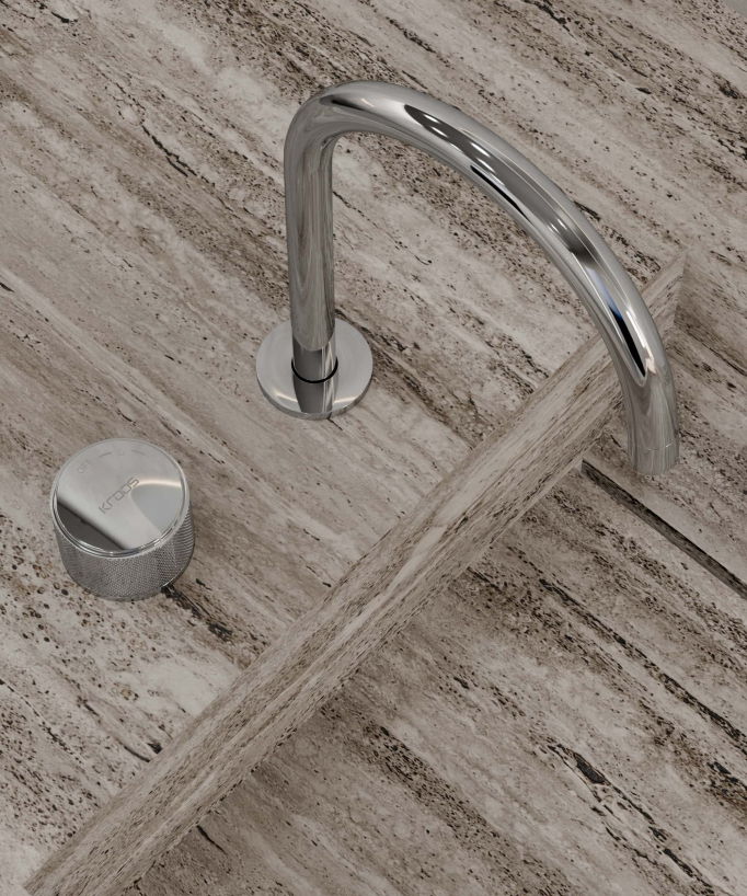 Mitigeur de lavabo 2 trous sans réglage de débit Chromé - Leros