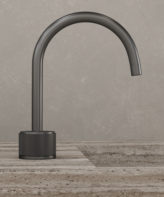Mitigeur de lavabo 2 trous sans réglage de débit Gun métal - Leros