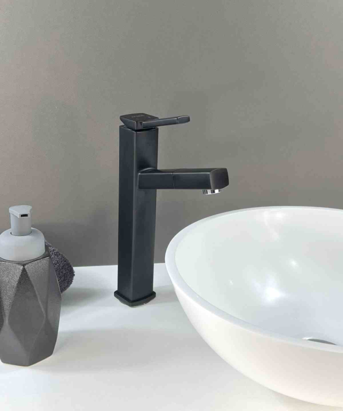 Robinet mitigeur vasque avec bec extractible Noir- Graffias