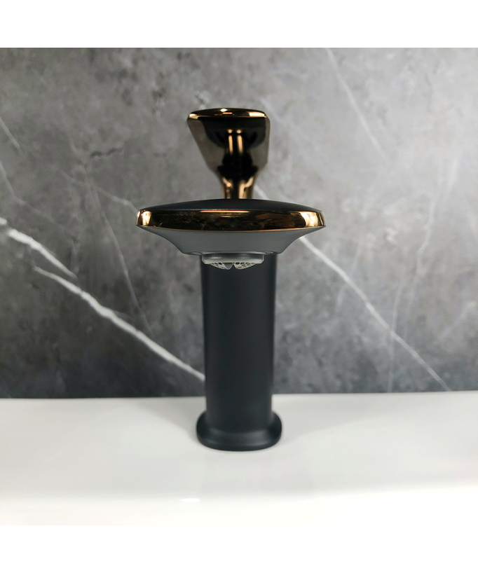 Robinet mitigeur lavabo Noir & Or rose - Brittia