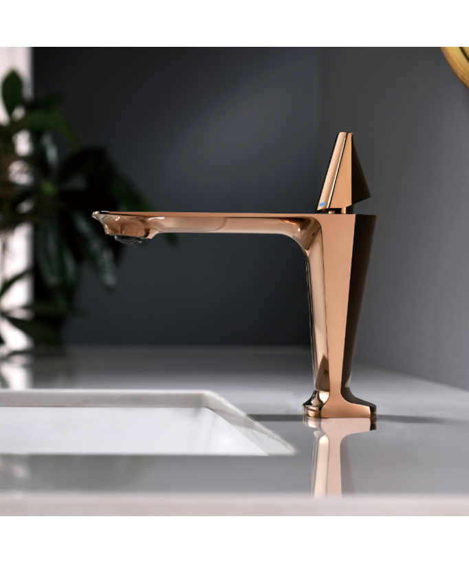 Mitigeur lavabo en laiton Or rose - Tureis